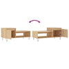 Coffee Table in Sonoma Oak - Engineered Wood Table with Metal Legs and J2K9