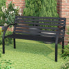 Metal Garden Bench Slatted 2 Seater Yard Patio Park Chair Seat Outdoor Furniture