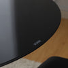Black Round Glass Dining Table Chrome Legs Home Kitchen Shop Office Furniture
