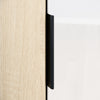 High Gloss Corner Wardrobe White&Oak Bedroom Furniture with Hanging Rail Shelves