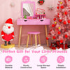 Wooden Dressing Table & Stool 2-in-1 Kids Vanity Set Children w/ Drawers