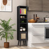 Bathroom Cabinet Display Rack Freestanding Slim Cabinet w/Adjustable Shelf Black