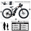 Unisex 26inch Electric Bike 21 Speed Adult Fat Tire Bikes Bicycle 36V 10.4Ah
