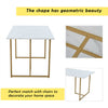 Dining Table 140cm Rectangular Marble Effects MDF Kitchen Table Gold Metal Legs