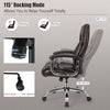 227kg Leather Office Chair Adjustable Big & Tall Executive Chair-Coffee