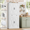 Kitchen Storage Cupboard White 181cm Sideboard Cabinet Doors Drawer Tall Unit