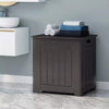 Black Wooded Laundry Storage Chest Bathroom Cabinet With Lid Laundry Basket New