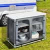 Garden Backyard Folding Cook Table Station Outdoor Camping Kitchen Cabinet Stand