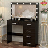 Makeup Desk Dressing Table Vanity Set With Large Mirror 11 LED Bulbs & 5 Drawers