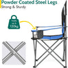 Folding Camping Deluxe Chairs Heavy Duty Luxury Padded with Cup Holder High Back