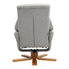 Upholstered Linen Lounge Recliner Chair Swivel & Footstool Armchair Home Office