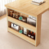 New Dining Table with Storage Cabinet Kitchen Table W/ Side Cupboard Wooden Desk