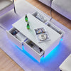 White High Gloss LED Coffee Table Wooden with 4 Drawers 16 Colors Adjustable