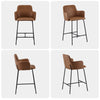 2PCs Faux Leather Bar Stool Breakfast Kitchen Bar Chair w/ Backrest Footrest