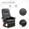 PU Leather Recliner Chair Armchair Lounge Sofa Chair With Footrest & Wooden Base