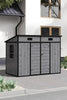 2 Doors Pent Shed Outdoor Tool House Lockable Plastic Garden Storage Sheds Grey