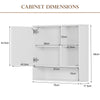 Bathroom Wall Cabinet LED Mirror Unit 2 Door Cupboard Storage Shelves Unit White