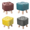 Small Square Footstool Footrest Pouffe Shoe Foot Stool Padded Ottoman Wooden Leg