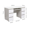 NEW White Dressing Table High Gloss Vanity Makeup Desk 6 Drawers Storage Bedroom