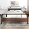 King Size Bed Frame Heavy-duty Platform Bed Industrial Bed Base w/headboard