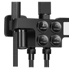 Bathroom Thermostatic Mixer Shower Set Square Black Twin Head Exposed Valve