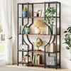 Tribesigns 5-Tier Bookshelf with 12 Shelves, Vintage Wooden and Metal Frame Unit
