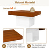 Coffee Table with LED Lights Square Brown Wooden Center Table for Living Room