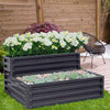 2 Tier Garden Metal Black Planter Flower Raised Bed Herb Grow Box Container