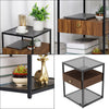 Tempered Glass Bedside End Table Nightstand Cabinet With Drawer Shelf Bedroom