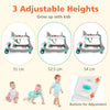 2-in-1 Baby Walker Foldable Activity Baby Push Walker Adjustable Height & Speed