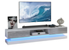 Modern I 180cm I TV Unit I Cabinet I TV Stand I Grey High Gloss Doors I Free LED