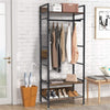 Large 3-Tier Metal Clothes Rail Hall Open Wardrobe Closet Anti-slip Board Shelf