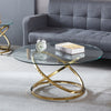 Living Room Large Cocktail Table Modern Clear Glass Round Coffee Table Desk 90cm