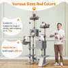 Flamaker Large Cat Tree 209 cm Cat Tower Multi-Level Plush Cat Condo Grey