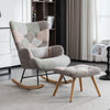 Rocking Chair with Single Sofa, Chair with Footstool and Pillow for Living Room