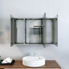 Wall Mounted Bathroom Mirror Cabinet Triple Door Shelf Storage Cupboard 900x600