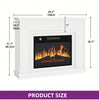 White Electric Fireplace Heater Mantelpiece Surround Set LED Flames Remote Timer