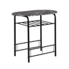 3 Pcs Compact Dining Room Set Kitchen Breakfast Bar Table W/ Storage Shelf Black