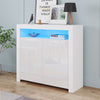 High Gloss 2 Doors Matt Body Sideboard Cupboard Kitchen Buffet Cabinet with LED