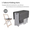 Dining Table and 4 Chairs Set Folding Drop Leaf Butterfly Kitchen DS16 Grey