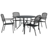 Brokky Stackable Garden Chair Set 5 pcs Anthracite -coated Steel,Garden Y3M2