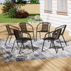 Garden Bistro Furniture Table Rattan Chairs Variable Shape with Umbrella Hole