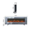 LED Fireplace Media Wall Fire Wall Mounted / Standing Electric Heater 40-100in