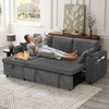 L Shaped 3 Seater Sofa Convertible Sofa Bed with Storage Chaise Corduroy Grey