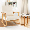 Upholstered Rocking Chair Bedroom Modern Wooden Single Accent Rocker