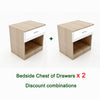2 x Bedside Table Cabinet Storage High Gloss Drawer Bedroom Furniture White&Oak