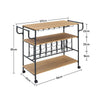3 Tier Metal Frame Wood Top Storage Rack Kitchen Storage Dining Cart UK