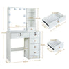Hollywood White Makeup Dressing Table Stool Set Dresser Desk Mirror 10 LED Bulbs