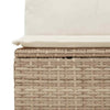 Garden Sofa Set 11 Piece with Cushions Table Shelf Outdoor Beige Poly Rattan