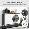 Modern Sideboard w/ Tempered Glass Door Kitchen Buffet Storage Cabinet w/3 Doors